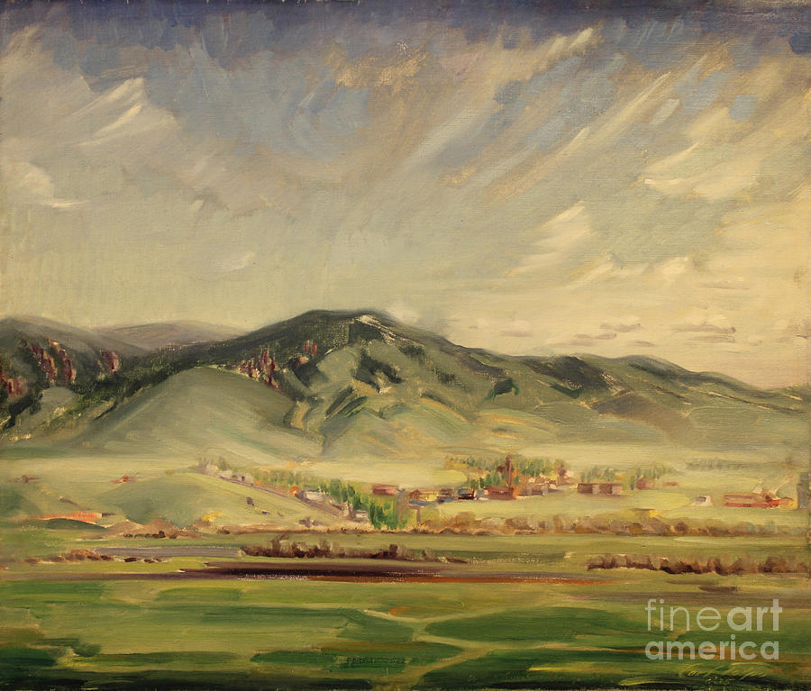 Mountain Painting - Western Mountain Town 1935 by Art By Tolpo Collection
