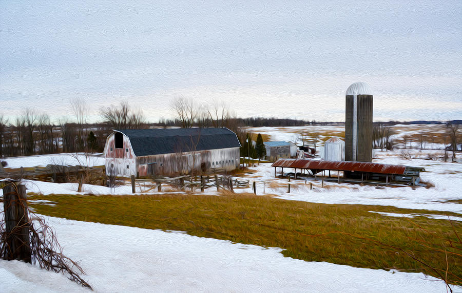 Western New York Farm as an oil painting Photograph by Tracy Winter