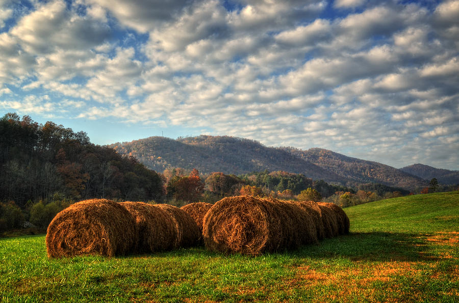 Mountain Photograph - Western North Carolina Hay Field by Greg and Chrystal Mimbs