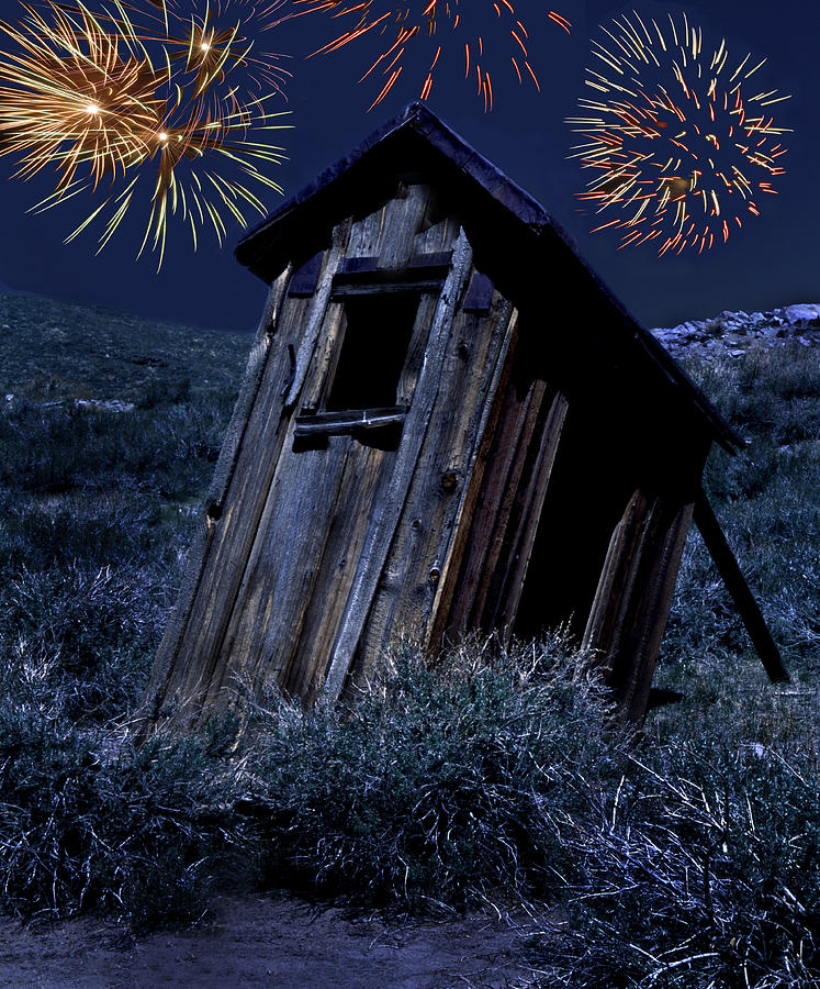 Fourth Of July Photograph - Western Outhouse on the 4th by Dave Mills