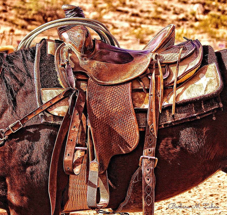 Western Saddle Photograph by Barbara Zahno