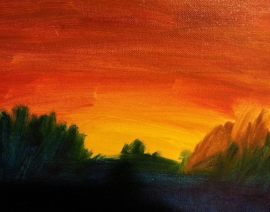 Western Sunset Painting - Western Sunset Fine Art Print