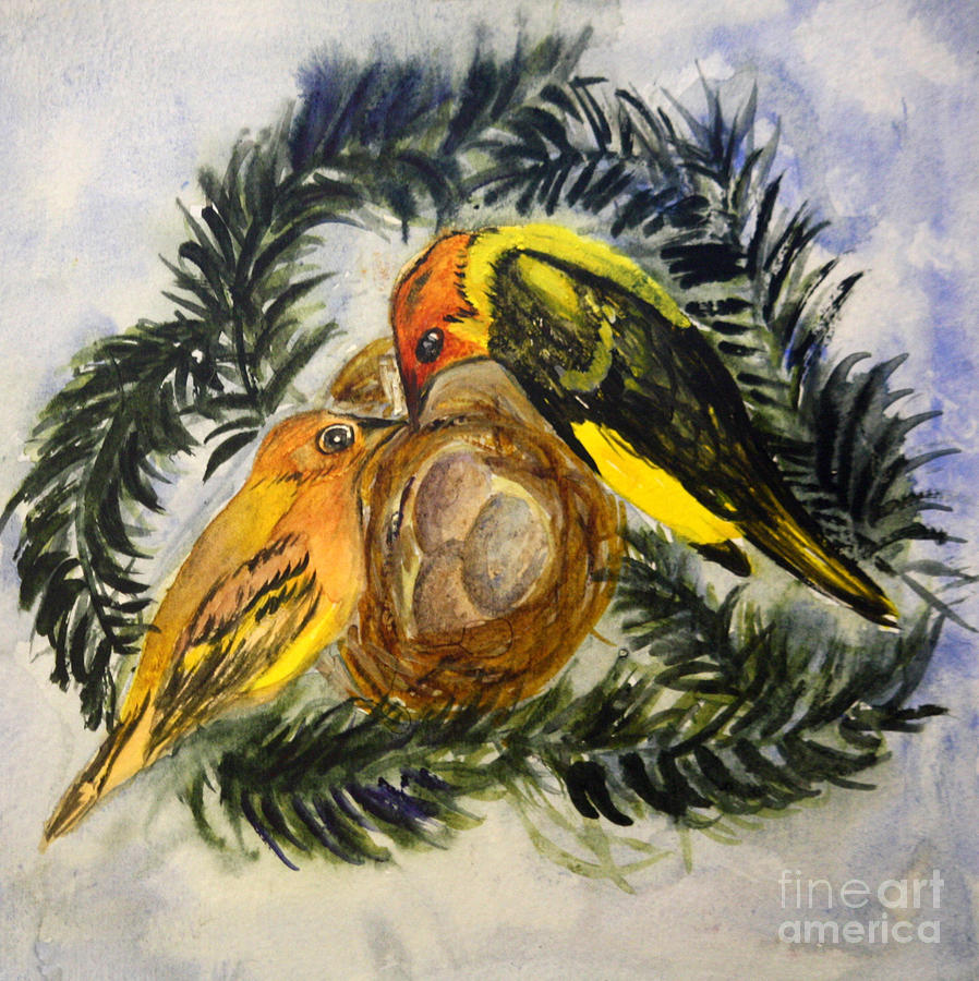 Bird Painting - Western Tanager by Donna Walsh