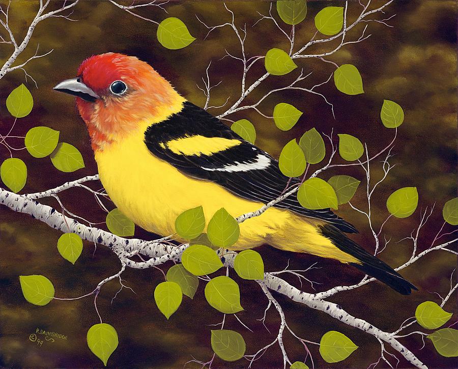 Western Tanager Painting by Rick Bainbridge