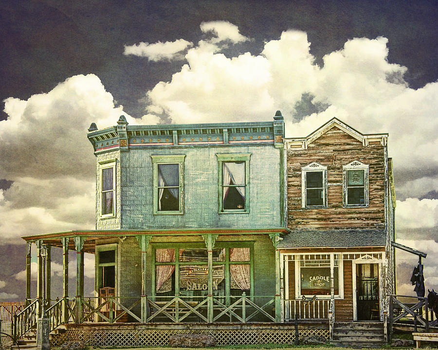 Western Town Saloon and Saddle Shop at 1880s Town Photograph by Randall Nyhof