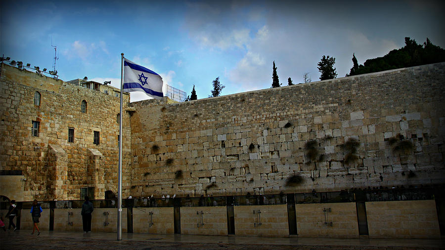 ISRAEL COUNTRY FLAG GLOSSY POSTER PICTURE PHOTO jerusalem hebrew jewish wall 630 