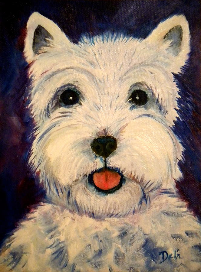 Dog Painting - Westie by Debi Starr