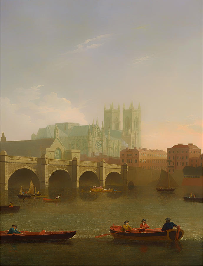 Vintage Painting - Westminster Abbey and Bridge by Mountain Dreams