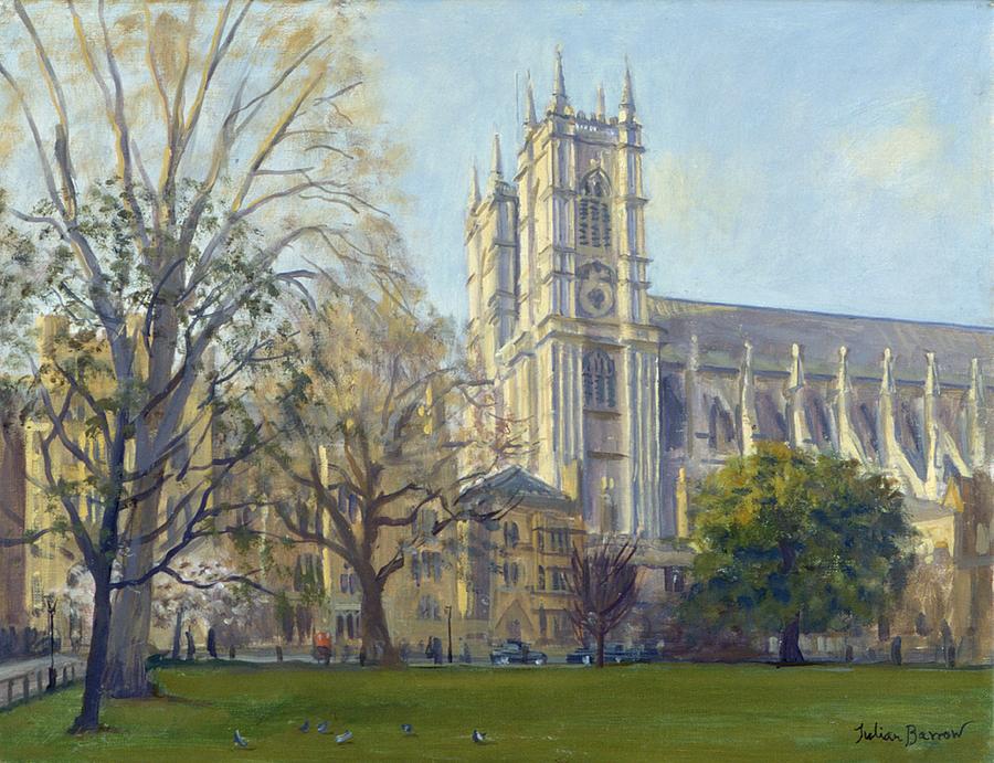 Urban Landscape Photograph - Westminster Abbey From Deans Yard Oil On Canvas by Julian Barrow