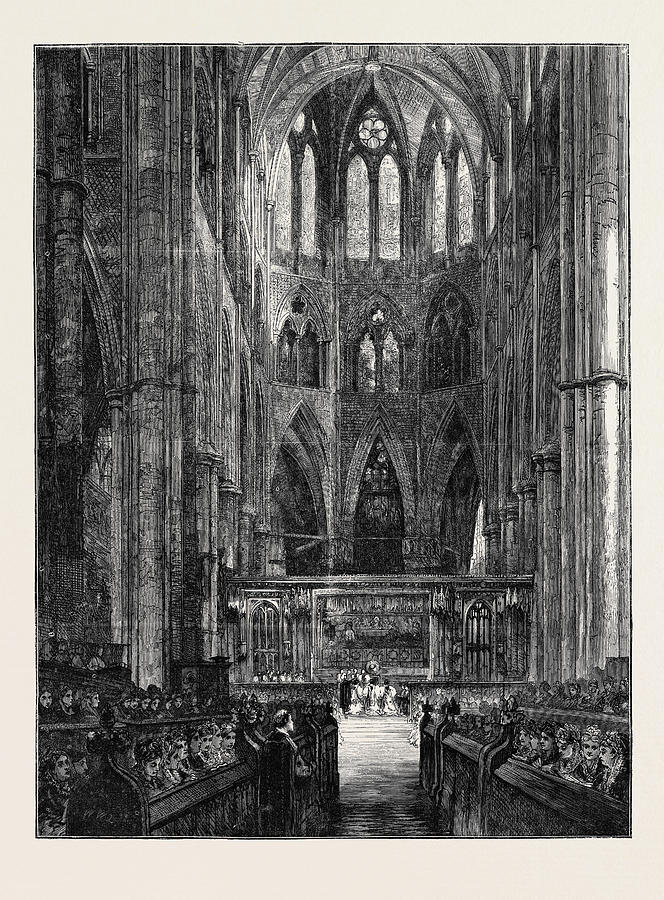 Westminster Abbey Drawing - Westminster Abbey, London, 1870 by English School