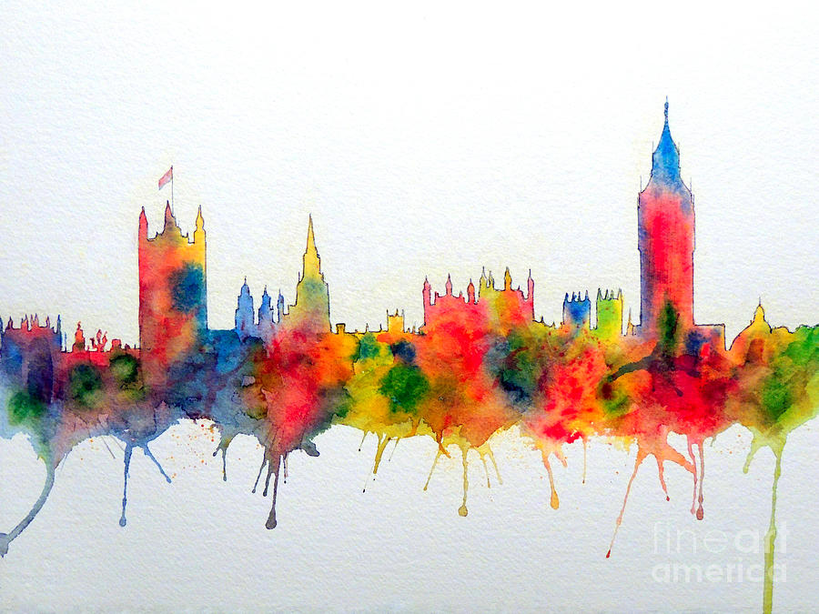 Westminster And Big Ben Skyline Painting by Bill Holkham