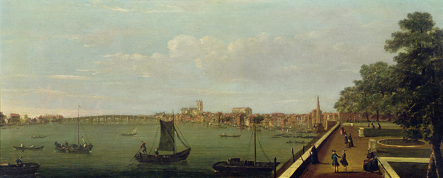 Westminster Bridge From The Terrace Of Somerset House  Painting by Francis Smith