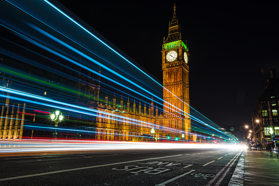 Westminster Light Trails Photograph by Matt Malloy