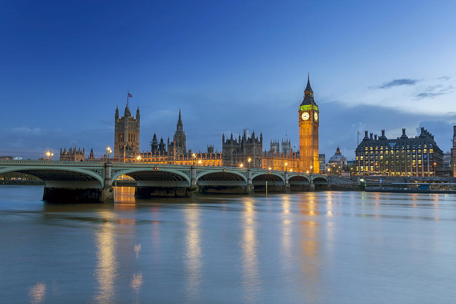 Westminster Palace in London at dusk Photograph by _ultraforma_