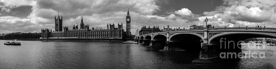 Westminster Pano BW Photograph by Matt Malloy
