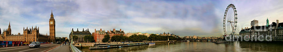 London Eye Photograph - Westminster Panorama by David Smith