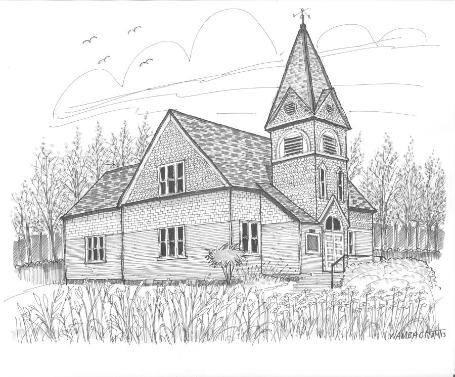 Westmore Community Church Drawing by Richard Wambach