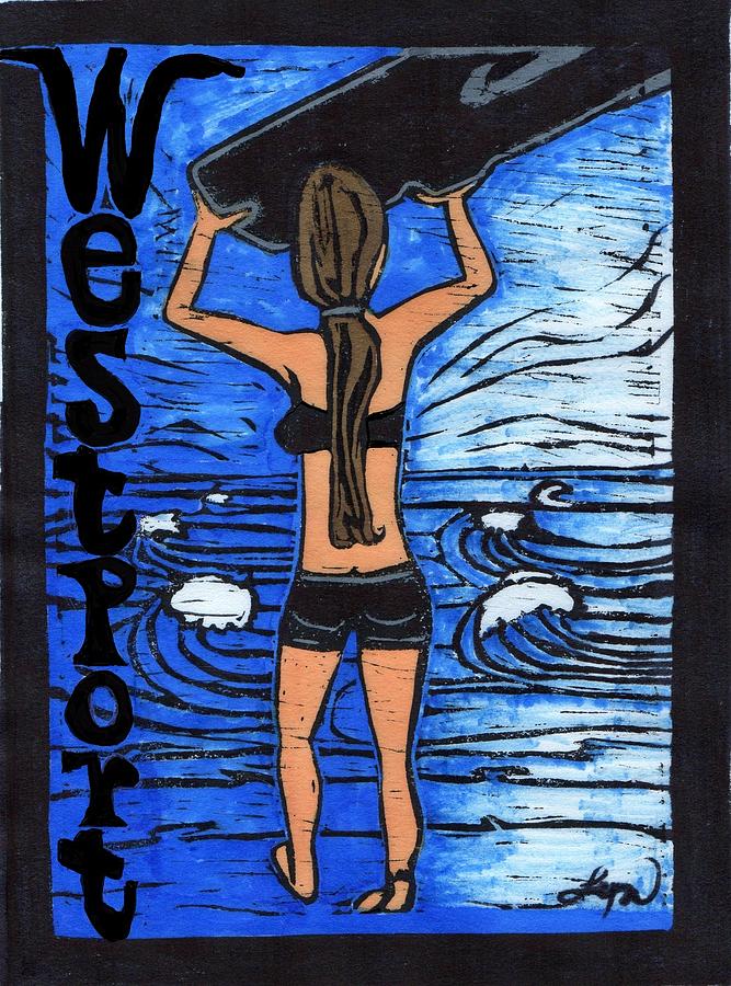 Westport Surfer Chick Mixed Media by Lyn Hayes