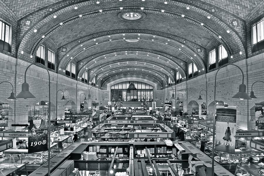 Westside Market Grayscale Photograph by Frozen in Time Fine Art Photography