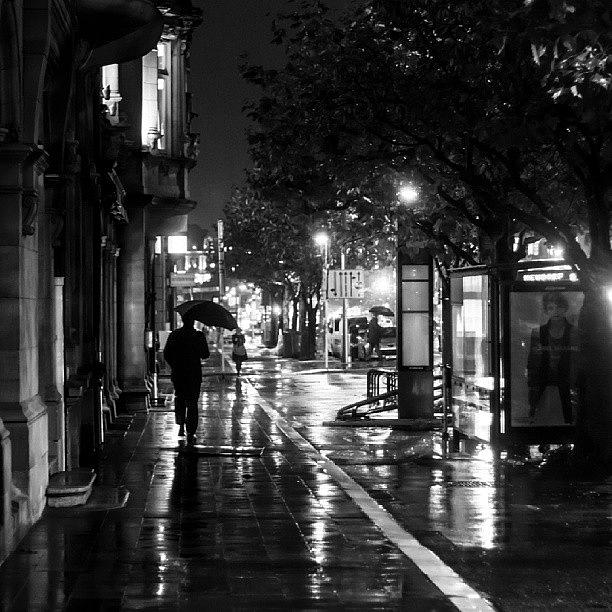 Black And White Photograph - Wet City Streets by Kelly Love