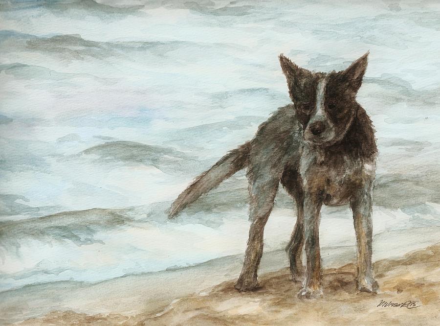 Wet Dog - Cattle Dog Painting by Meagan  Visser