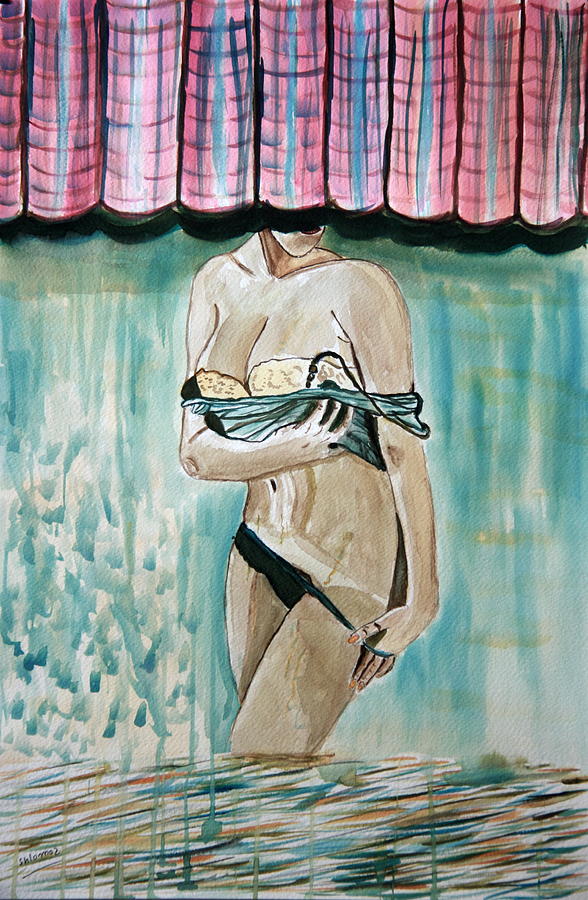 Wet Lady. Painting by Shlomo Zangilevitch