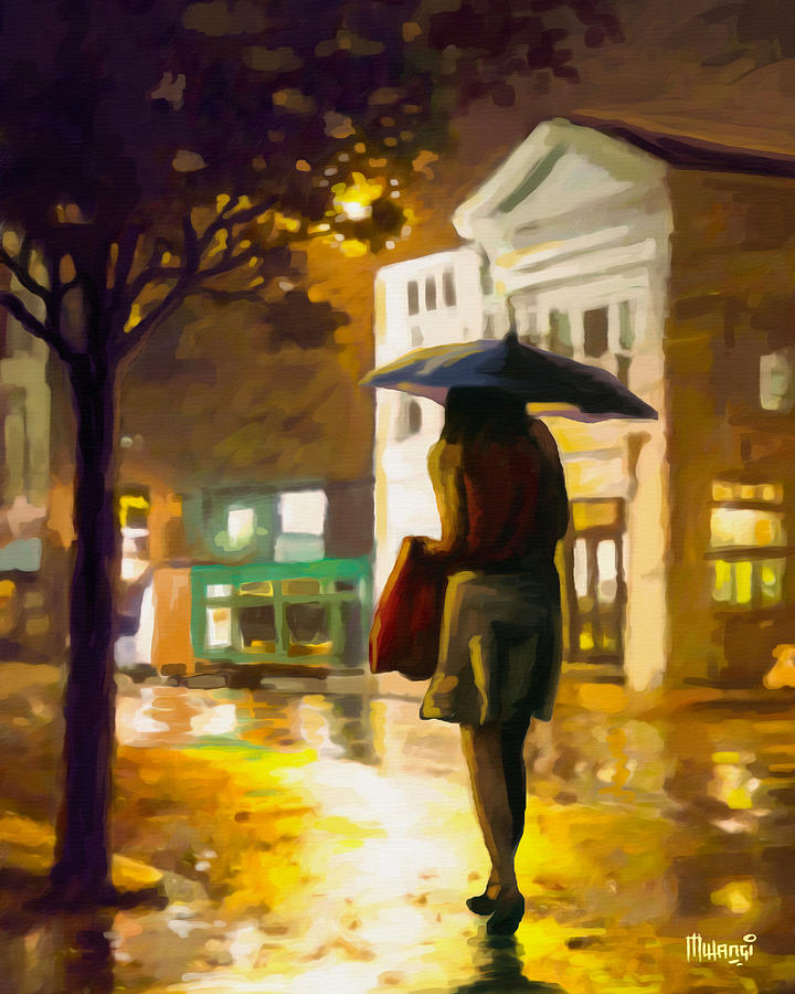 Wet Night Painting by Anthony Mwangi