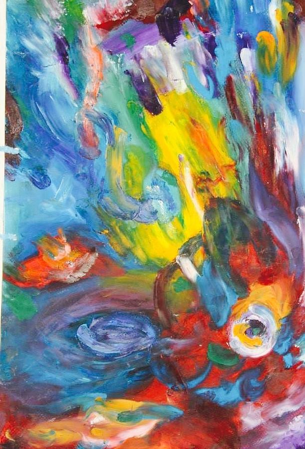 Abstract Painting - Wet Peacock  by Joanna Georghadjis