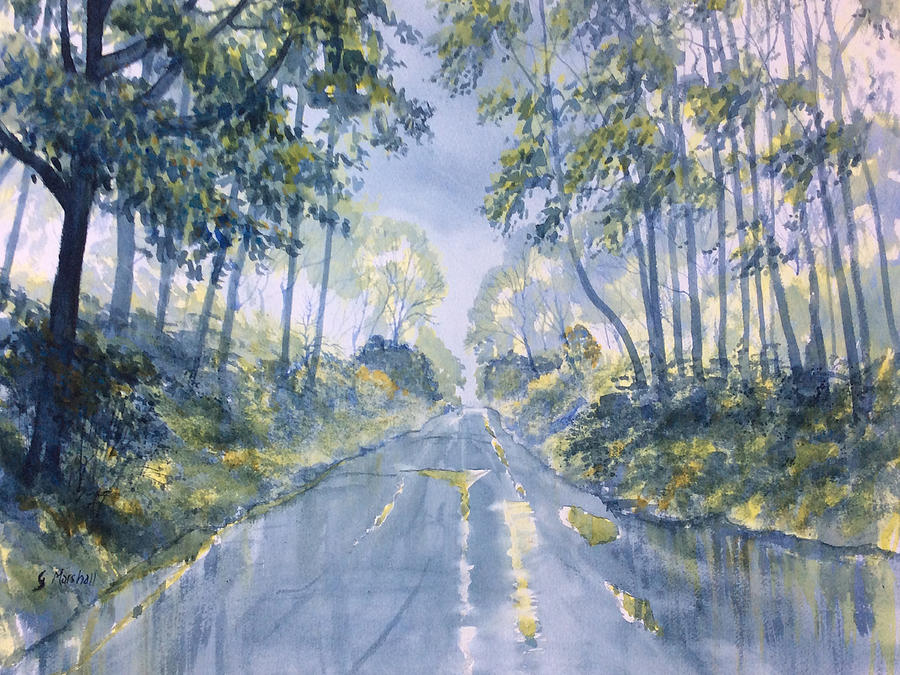 Wet Road in Woldgate Painting by Glenn Marshall