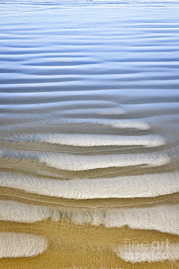 Wet Sand Texture On Ocean Shore Photograph