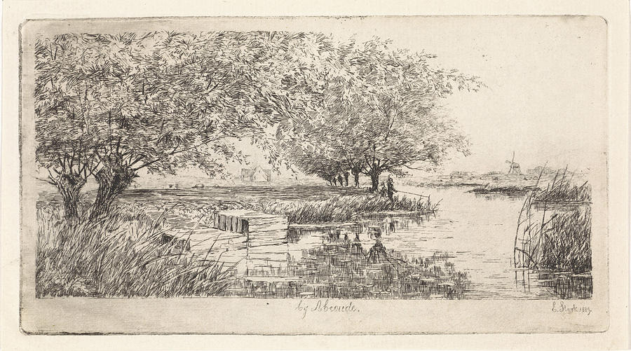 Wetering Near Abcoude, Elias Stark Drawing by Elias Stark - Fine Art ...