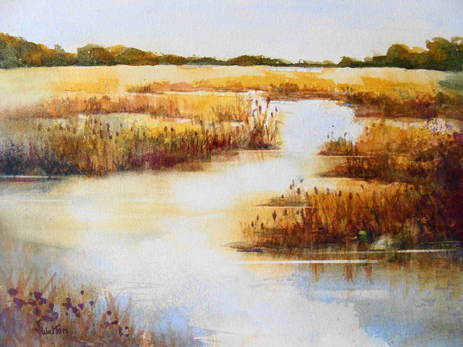 Wetland Gold Painting by Judy Fischer Walton