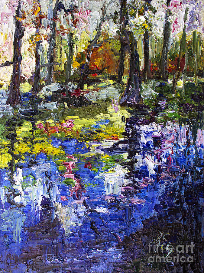 Wetland Reflections Modern Impressionism Painting by Ginette Callaway