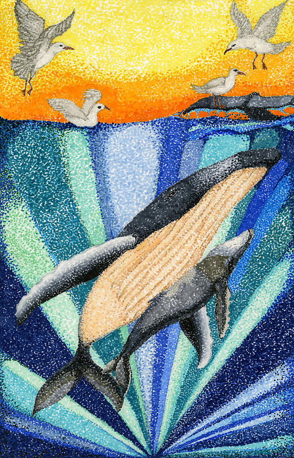 Bird Drawing - Whale by Sarah Arim Kong by California Coastal Commission