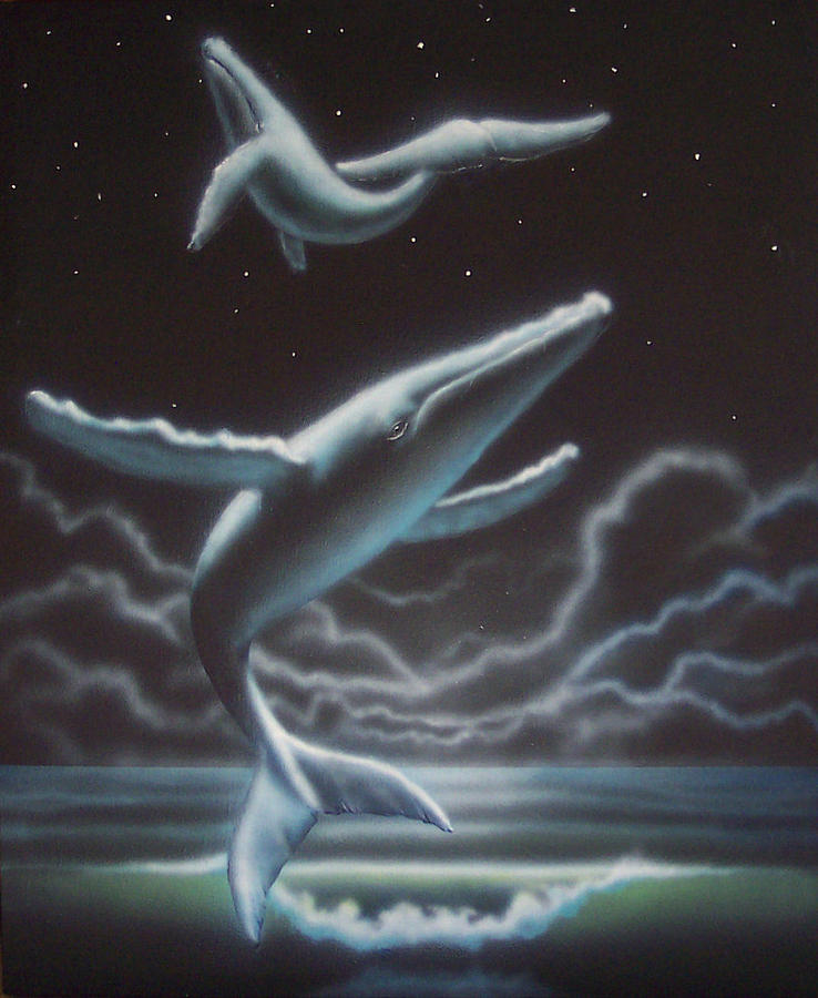 Whales in the Sky Painting by Philip Fleischer