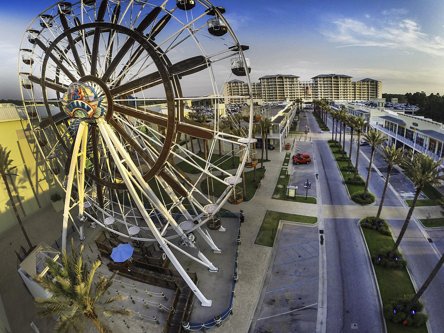 Michael Thomas Digital Art - Wharf Wheel and Main Street by Michael Thomas