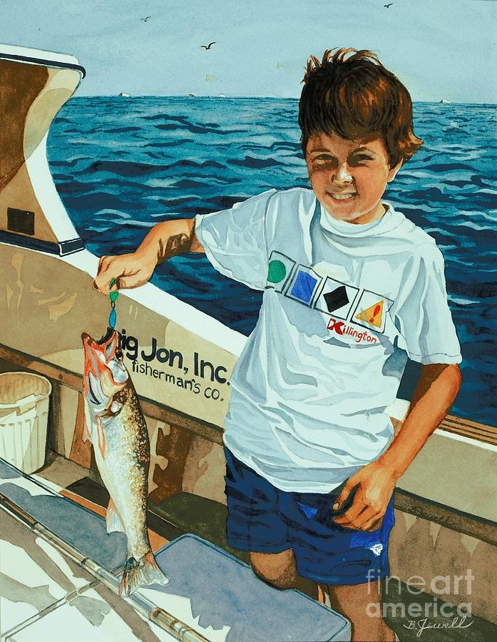 What a Catch Painting by Barbara Jewell