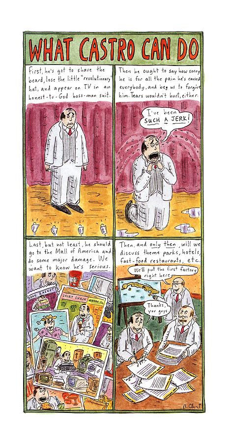 Hotels Drawing - What Castro by Roz Chast