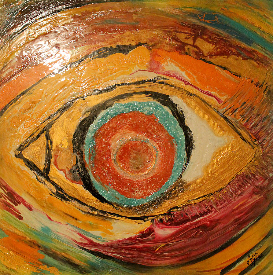 Colorful Mixed Media - What if you would loose your eyesight by Artista Elisabet