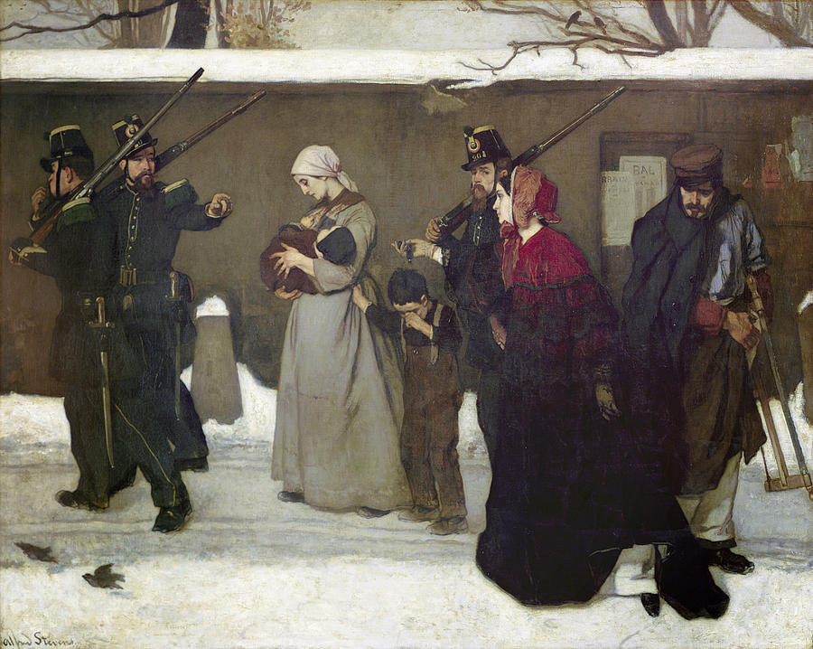 Winter Photograph - What Is Called Vagrancy Or, The Hunters Of Vincennes, 1854 Oil On Canvas by Alfred Emile Stevens