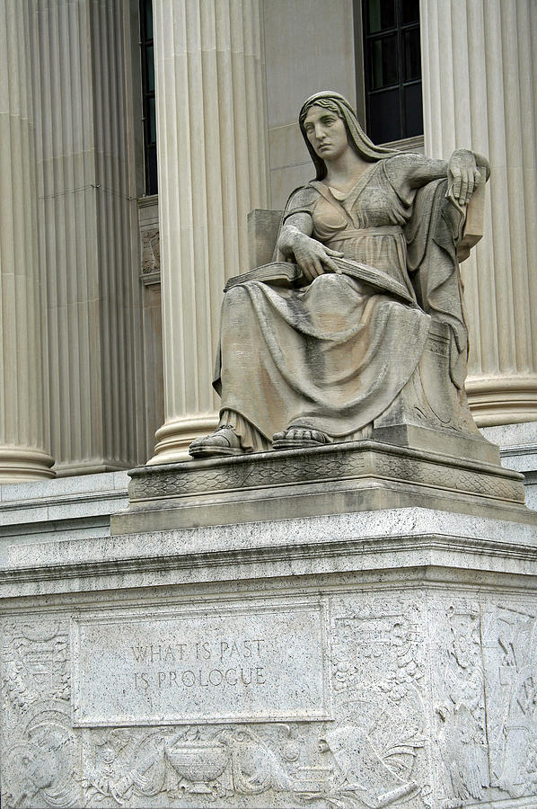 What Is Past Is Prologue Statue At National Archives Photograph by Cora Wandel