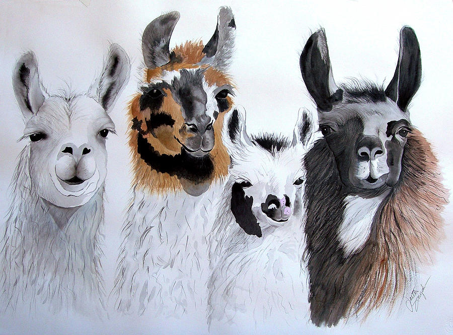 Llama Painting - What is Up by Joette Snyder
