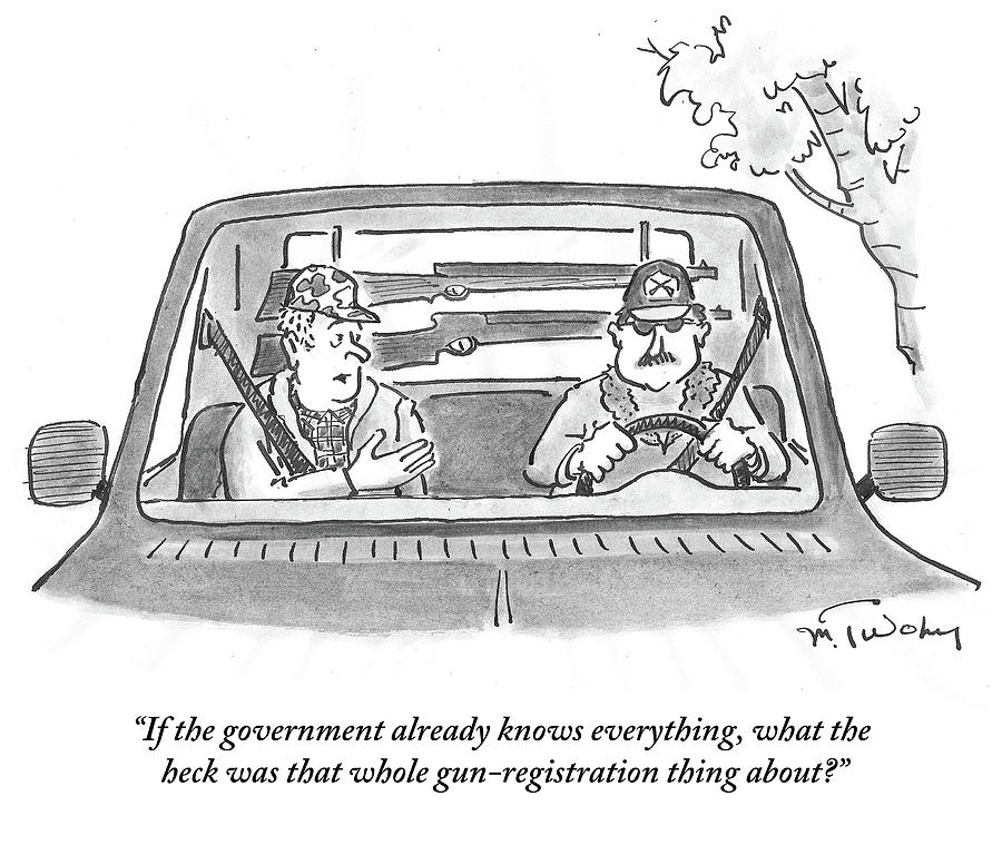 What The Heck Was That Whole Gun Registration Drawing by Mike Twohy
