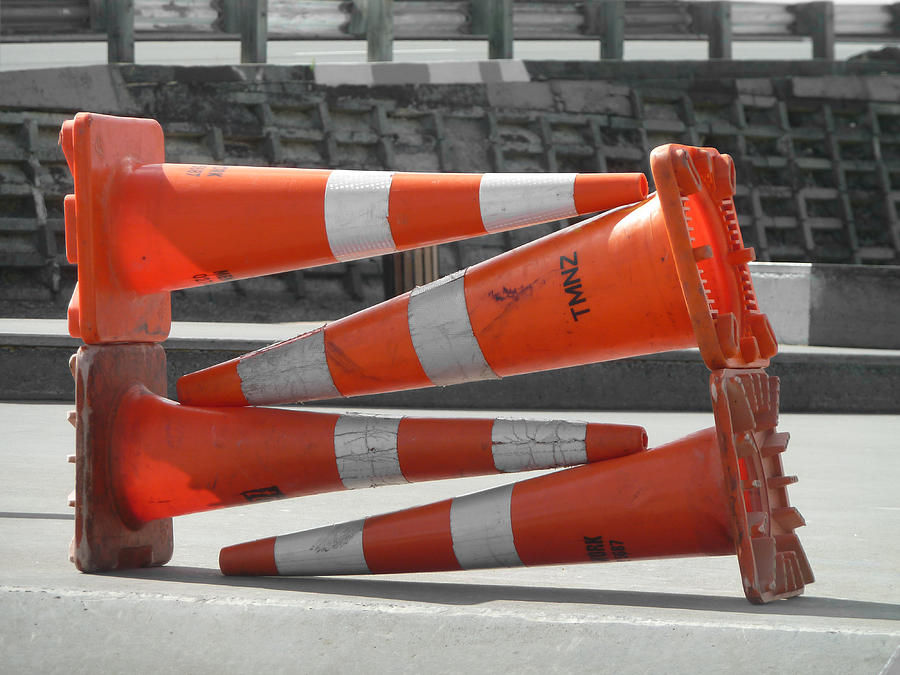 City Photograph - What Traffic Cones Do When Off Duty by Steve Taylor