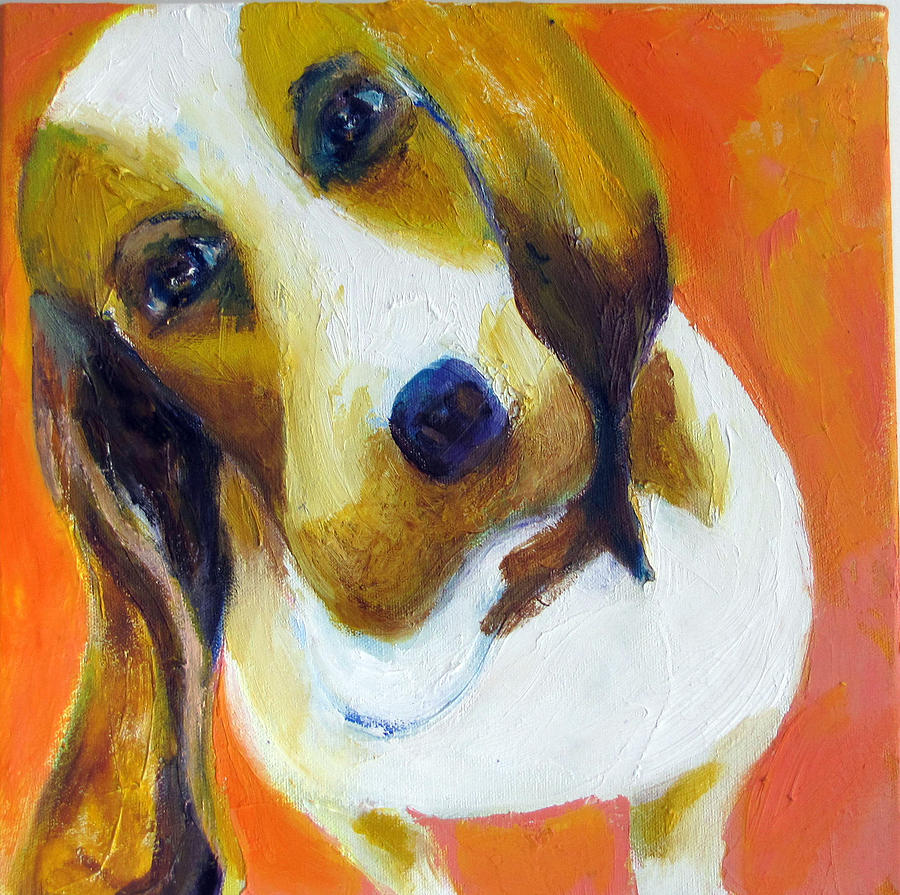 Puppy Painting - Whatd You Say by Patricia Curtis