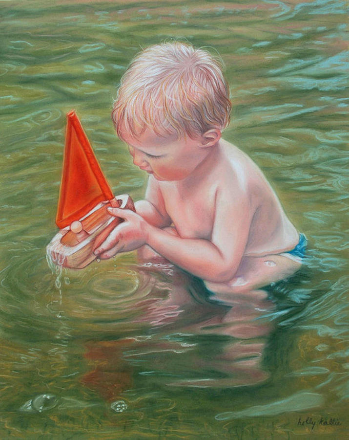 Whatever Floats Your Boat Pastel by Holly Kallie
