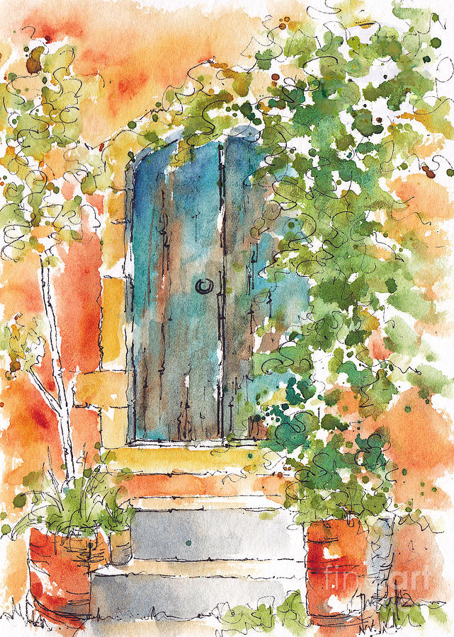 Impressionism Painting - Whats Behind That Door? by Pat Katz