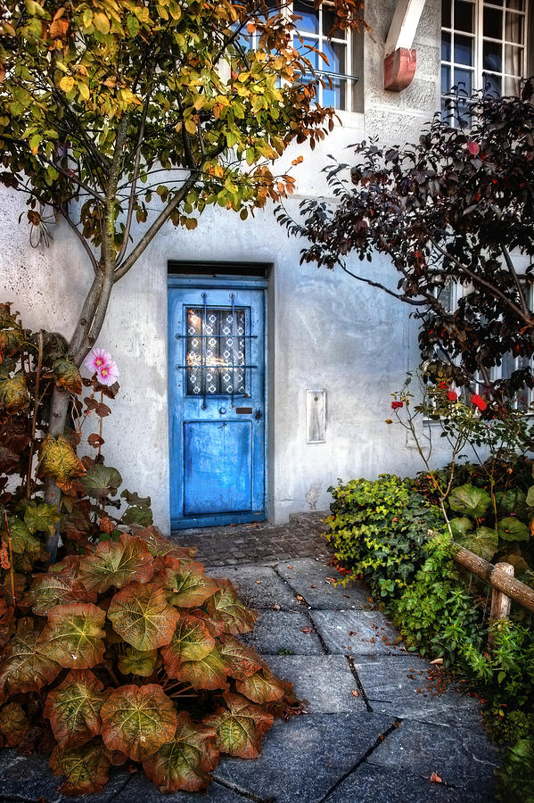 Whats Behind The Blue Door   Basel Photograph by Carol Japp