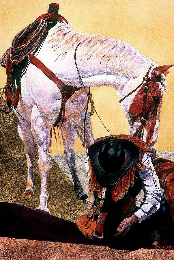 Horse Painting - Whats In That Pocket? by JK Dooley