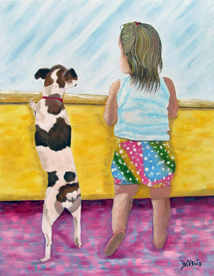 Whats Out There? Painting by Gloria E Barreto-Rodriguez